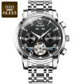 Top marque de luxe OLEVS 6607 hommes affaires mécanique montre-bracelet mode classique Phase de lune automatique mâle horloge montre hommes